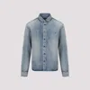Saint Laurent Cassandre' Blue Cotton Shirt In Blue