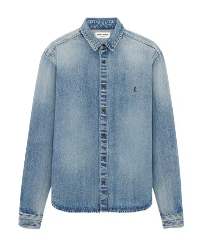 SAINT LAURENT SAINT LAURENT CASSANDRE DENIM SHIRT