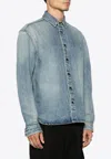 Saint Laurent Trouville Logo-embroidered Denim Shirt