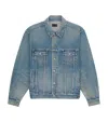 Saint Laurent Denim Jacket Collared Design Front Pockets In Blue