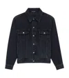 Saint Laurent Trucker Jacket In French Black Denim In Gray
