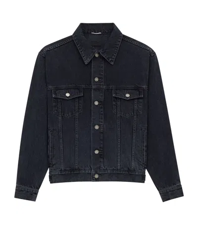 Saint Laurent Trucker Denim Jacket In Brown