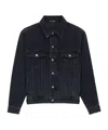 Saint Laurent Trucker Jacket In French Black Denim In Blue