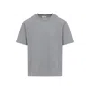 Saint Laurent Cassandre Cotton Blend T-shirt In Gray