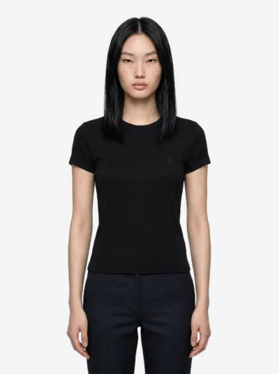 Saint Laurent Tshirt Slim Fit Con Monogramma In Black