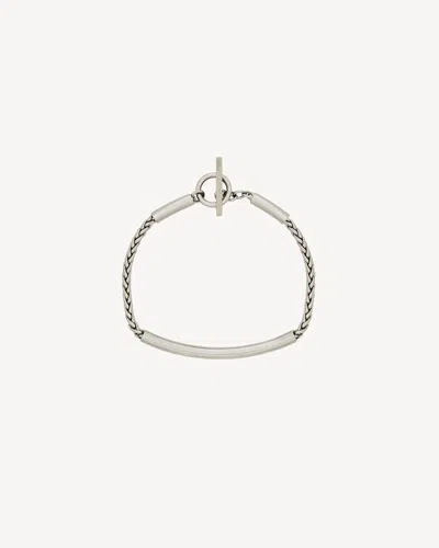 Saint Laurent Tube Chain Bracelet For Men In Metallic