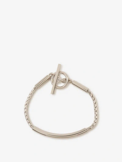 Saint Laurent Tube Chain Bracelet In Platejat