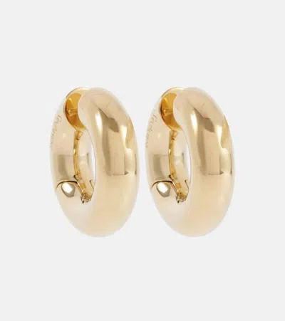 Saint Laurent Tube Hoop Earrings In Gold