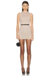Saint Laurent Tulle Tank Dress In Nude