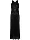 SAINT LAURENT TULLE WRAP MAXI DRESS