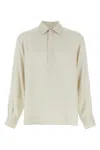 Saint Laurent Striped Pattern Tunic Shirt With Point Collar
