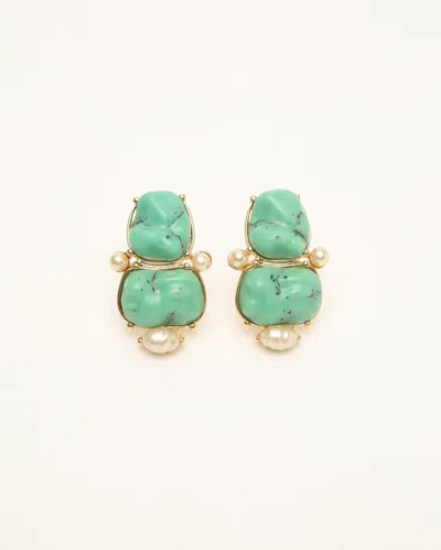 Saint Laurent Turquoise And Pearl Clip-on Earrings