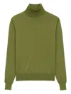 Saint Laurent Turtle-neck Sweater In Green
