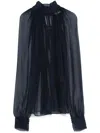 Saint Laurent Turtleneck Blouse In Black