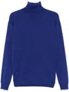 Saint Laurent Cashmere And Wool Turtleneck Sweater In Blue