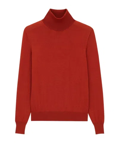 Saint Laurent Turtleneck In Wool In Red