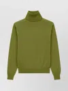 Saint Laurent Turtleneck Knit Sweater Long Sleeves In Green
