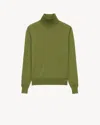 Saint Laurent Turtleneck Knitwear In Wool In Green