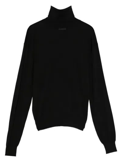 Saint Laurent Turtleneck Long-sleeve Sweater In Black
