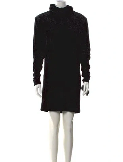 Pre-owned Saint Laurent Turtleneck Mini Dress W/ Tags In Black