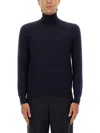 Saint Laurent Turtleneck Pullover In Blue