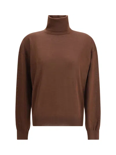 SAINT LAURENT TURTLENECK PULLOVER IN CASHMERE, WOOL, AND SILK