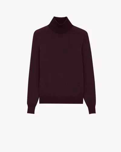 Saint Laurent Turtleneck Sweater In Brown