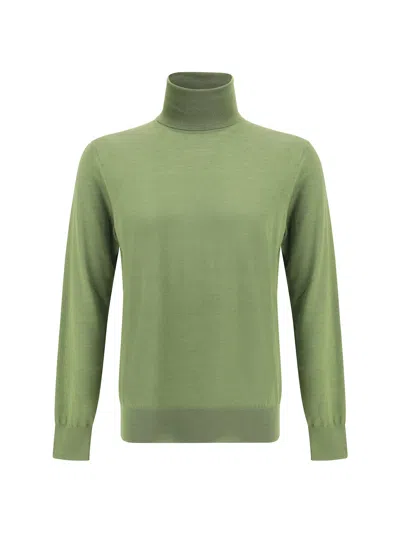 Saint Laurent Turtleneck Sweater In Green