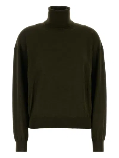 Saint Laurent Cashmere Blend Turtleneck Long Sleeve Sweater In Black