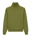 Saint Laurent Turtleneck Sweater In Cashmere, Wool And Silk In Green