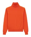 Saint Laurent Cashmere-wool-silk Rollneck In Orange