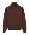 Saint Laurent Turtleneck Knitwear With Ribbed Cuffs And Hem In Red