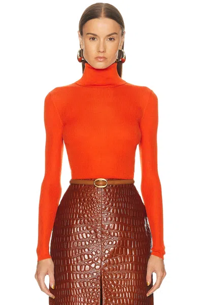 Saint Laurent Turtleneck Sweater In Orange