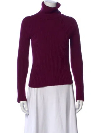 Pre-owned Saint Laurent Turtleneck Sweater In Purple