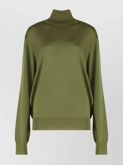 SAINT LAURENT TURTLENECK SWEATER WITH LONG SLEEVES AND RIBBED EDGES