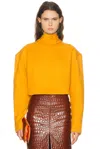 Saint Laurent Turtleneck Sweatshirt In Yellow