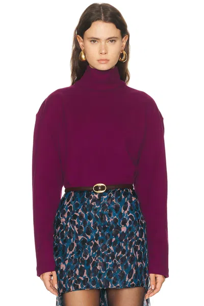 Saint Laurent Turtleneck Sweatshirt In Purple
