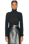 Saint Laurent Turtleneck Top In Noir