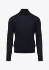 Saint Laurent Wool And Cashmere Turtleneck Pullover In Blue
