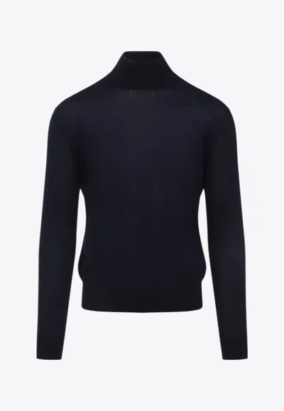 SAINT LAURENT TURTLENECK WOOL AND CASHMERE SWEATER