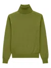 Saint Laurent Turtleneck Knit Sweater Long Sleeves In Green