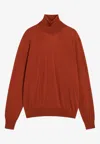 Saint Laurent Turtleneck Wool Sweater In Red