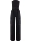 Saint Laurent Cassandre Bustier Jumpsuit In Black