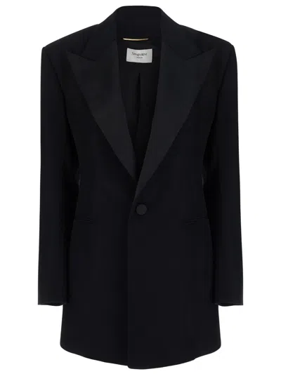 Saint Laurent Tux Jacket Look 49 In Black