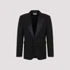 Saint Laurent Oversized Single-breasted Tuxedo Blazer In Nero