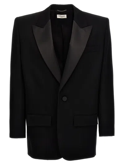 Saint Laurent Tuxedo Blazer In Black