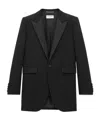 Saint Laurent Long-sleeved Suit Coat In Black