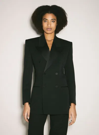 Saint Laurent Double Breast Wool Jacket In Black