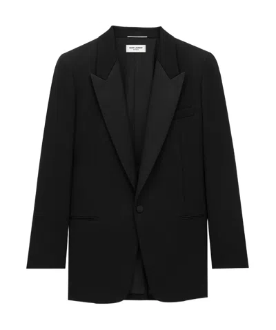 SAINT LAURENT SAINT LAURENT SINGLE-BREASTED TUXEDO BLAZER