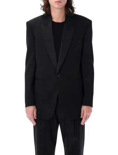 Saint Laurent Wool Gabardine Blazer In Black